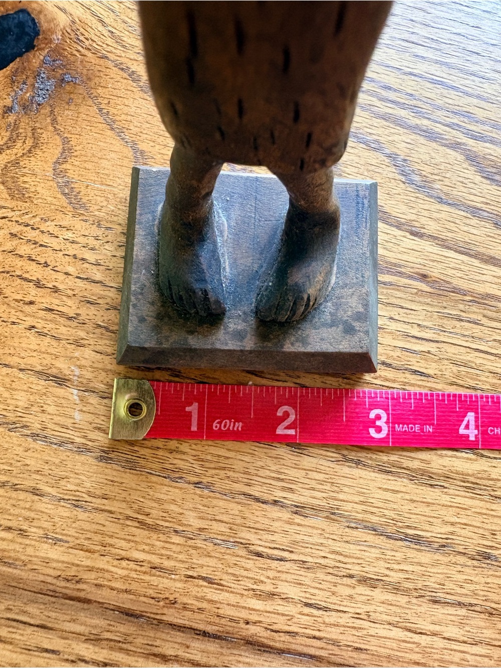 W. African? Lightweight 13” Hand-Carved Wooden Figurine Sculpture in Dark Brown - Picture 10 of 10